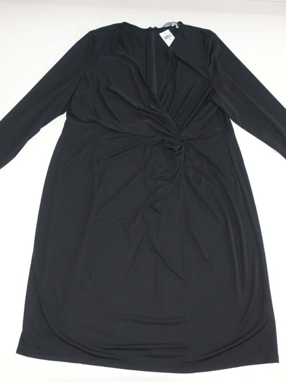 Lauren Ralph Lauren Womens Twist Front Jersey Surplice Dress Size 24W Black Midi